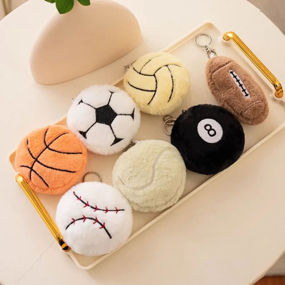 Peluche Basket Peluche Portachiavi Calcio Pallavolo Farcito Calcio Peluche Portachiavi Soffice Morbido Simulazione Calcio Giocattolo