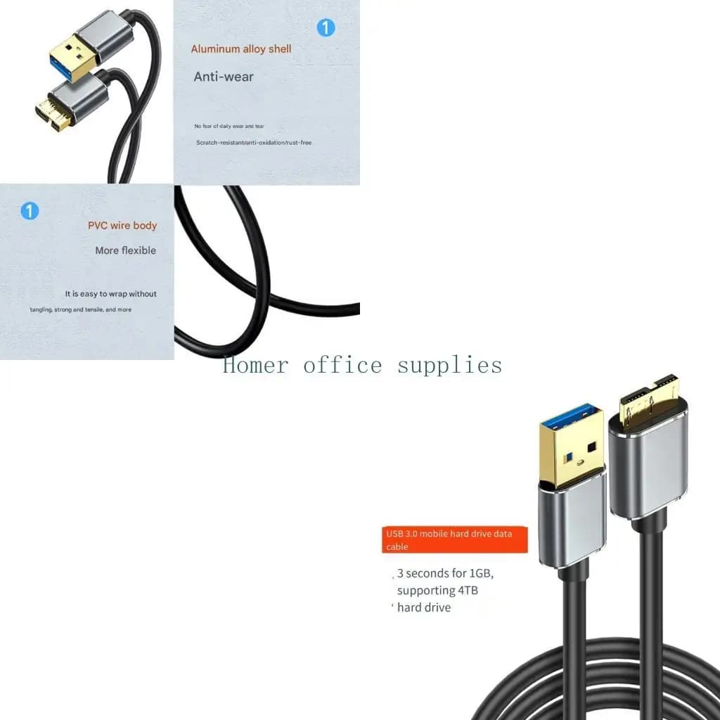 K43B USB Data Cable For External HDD And Camera With Aluminum Connector
