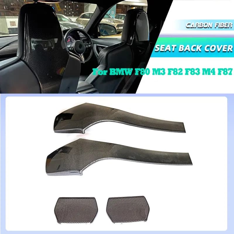 Prepreg Dry Carbon Car Interior Sedile Posteriore Della Copertura Trim per BMW F80 M3 F82 F83 M4 F87 M2 M2C 2014-2019 Racing Sedile Posteriore Coperture