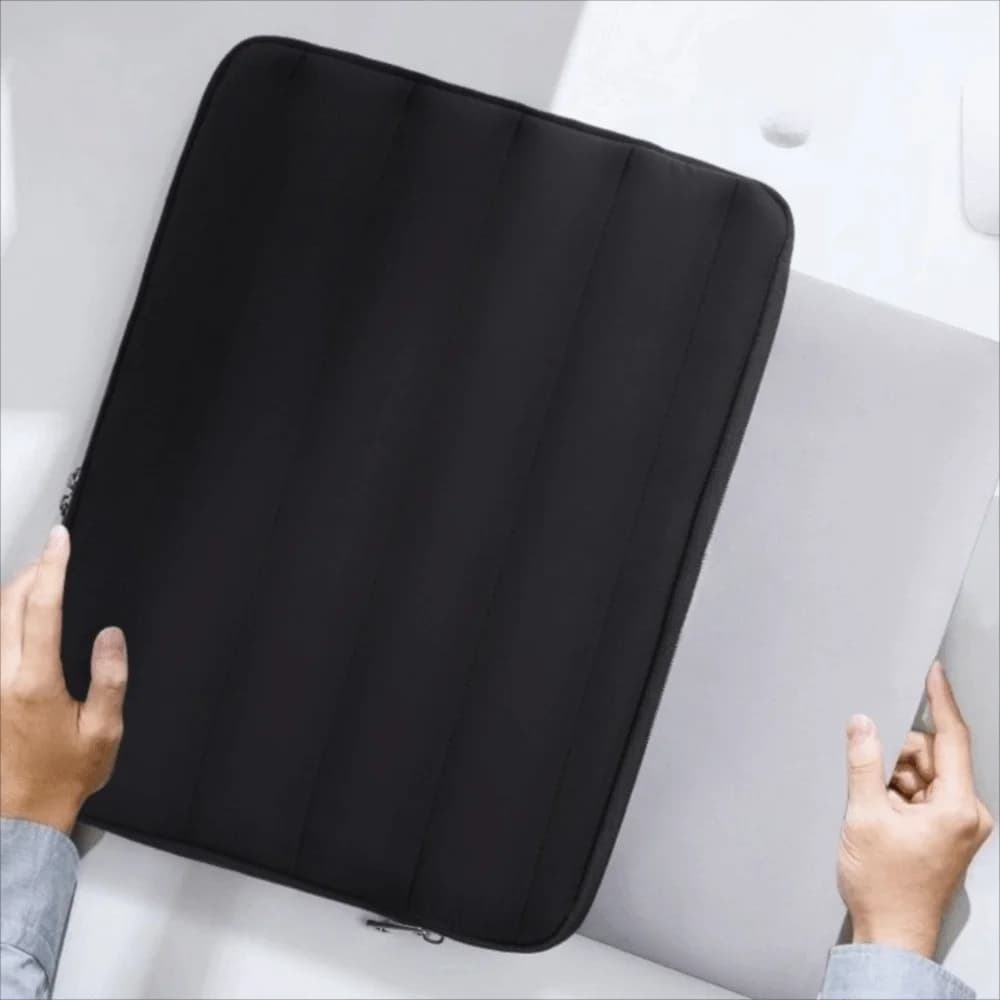 Borsa per Laptop Semplice Imbottita a Griglia, Custodia Protettiva Antiurto 13-14 Pollici, Leggera e Impermeabile, per Viaggi