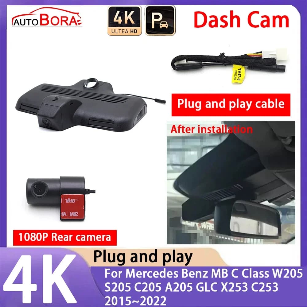 4K 2160P Plug and Play UHD Car Dash Cam Fotocamera per Mercedes Benz MB Classe C W205 S205 C205 A205 GLC X253 C253 2015 ~ 2022