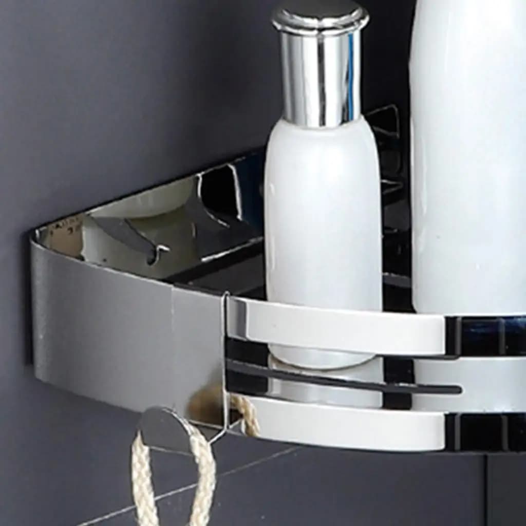 Stainless Steel Bathroom Kitchen Shelf Storage Organizer Basket Caddy Holder