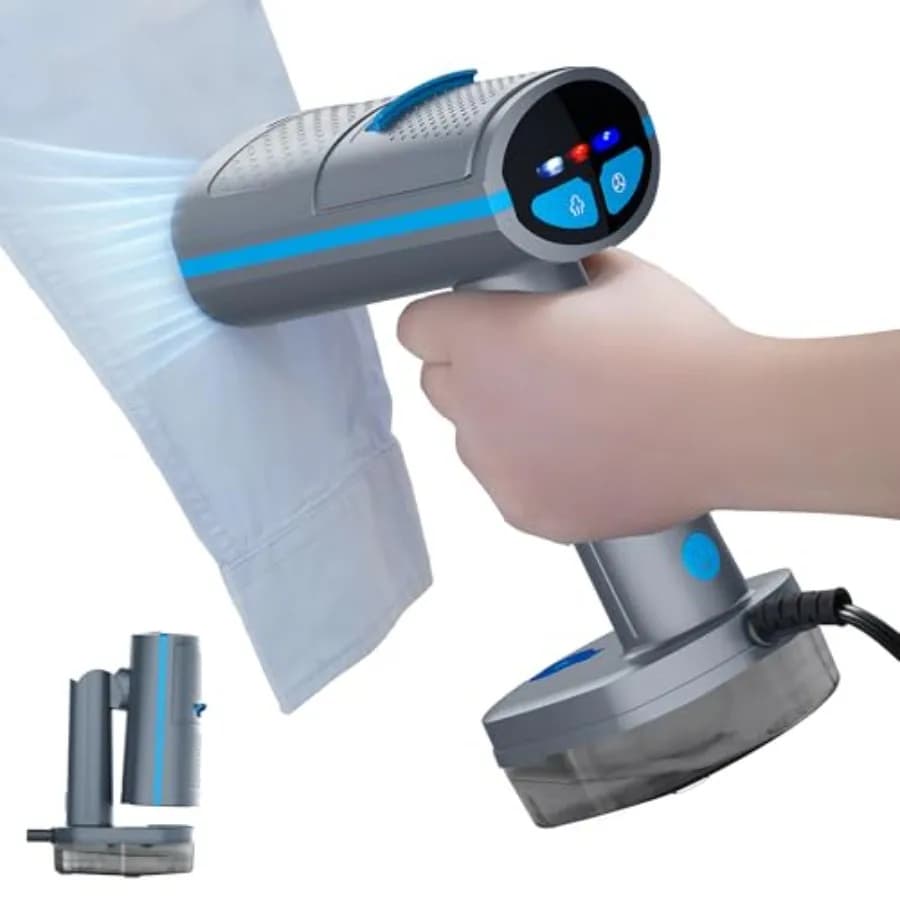 Ferro da Stiro a Vapore Portatile per Vestiti 3500Pa con Aspirazione Automatica 1200W, Ferro da Stiro a Vapore Pieghevole da Viaggio con Serbatoio da 230ml, Riscaldamento Rapido in 20s