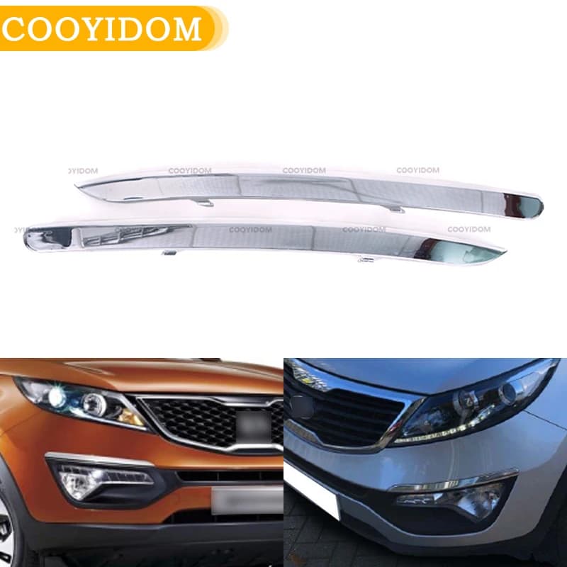 Specchio Cromato Paraurti Anteriore Trim Per Kia Sportage R 2011 2012 2013-2015 Fendinebbia Lampada Palpebra Eyeliner Trim Copertura Contorno