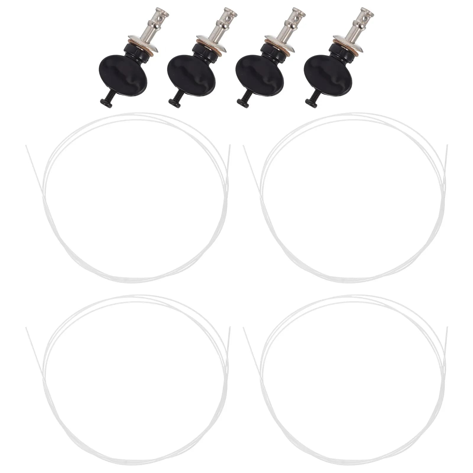 4 Pezzi Piroli di Accordatura Neri per Ukulele, Design Verticale, Meccaniche di Precisione per Corde in Nylon, Ricambi per Accordatori di Ukulele