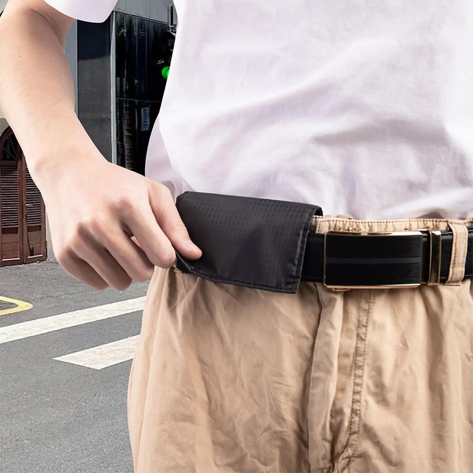 Belt Wallet Slim Portable Invisible Nylon Purse Money Belt Pouches for Travel for ID Passport Phone Key Credit Card Travel
