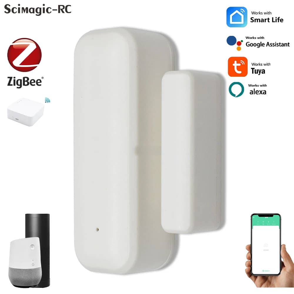 1-10pcs Zigbee 3.0 Smart Door Sensor Door Window Open Closed Detector Smart Home Security Alarm System Tuya Smart Life APP Control