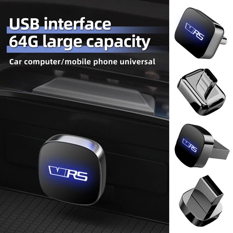 Chiavetta USB per auto da 32 GB/64 GB per Skoda Octavia Rapid Kodiaq Karoq Fabia Kamiq Superb Derivative VisionS Yeti Scala