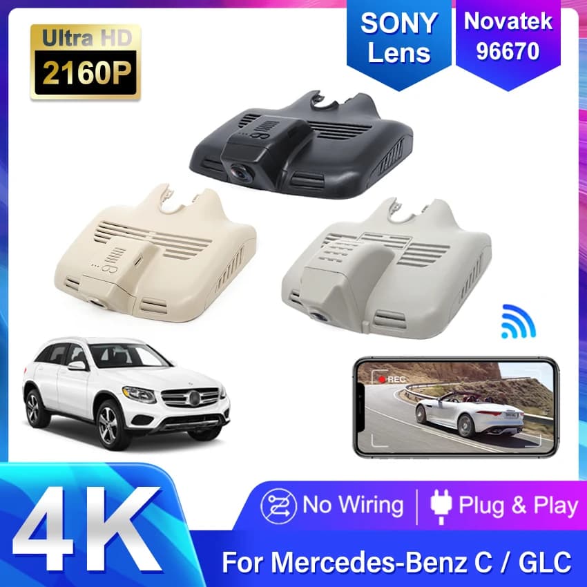 4K Wifi Car Dvr Dash Cam For Mercedes Benz C Class 200d 220d 250d 200 250 300 w205 c204 c205 GLC x253 C253 glc43 glc63 c43 c63
