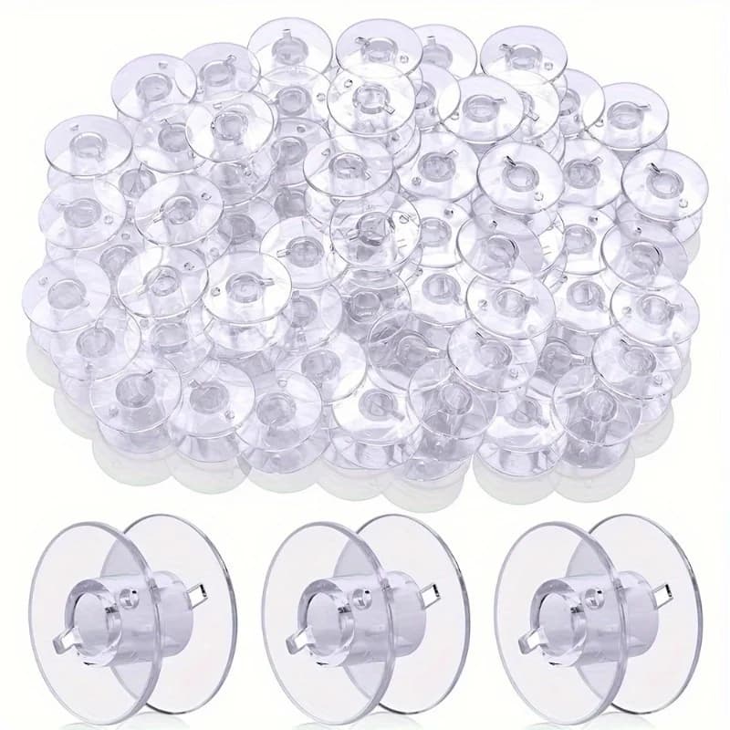 Bobina trasparente per macchina da cucire da 100 pezzi Bobina in plastica trasparente per uso domestico
