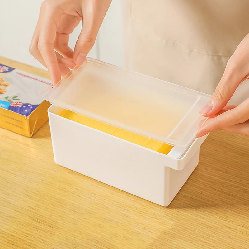 Japanese Butter Box Cheese Rectangular Preservation Box With Lid Spatula Butter Storage Box Fridge Organizer Bread Box Container