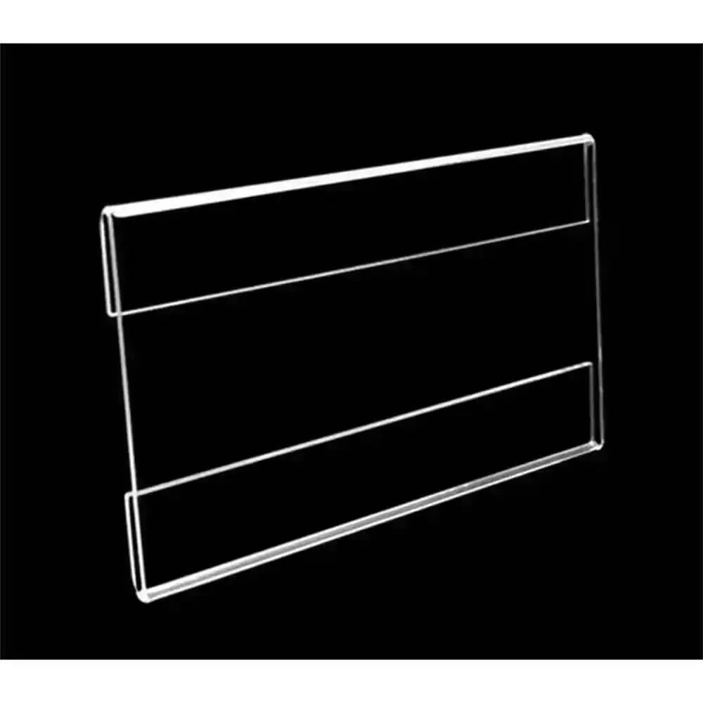 20 pezzi in plastica trasparente acrilica per cartello da scrivania, supporto per etichette, mensola a muro, adesivo, carta da tavolo, cartellini del prezzo, etichette per telaio, etichette, display in carta