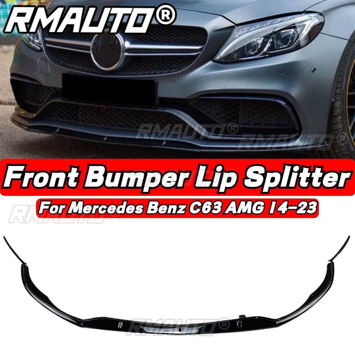 For Mercedes Benz C63 AMG 2014-2023 Front Bumper Lip Splitter Edition 1 Diffuser Spoiler Body Kit Exterior Parts Car Accessories