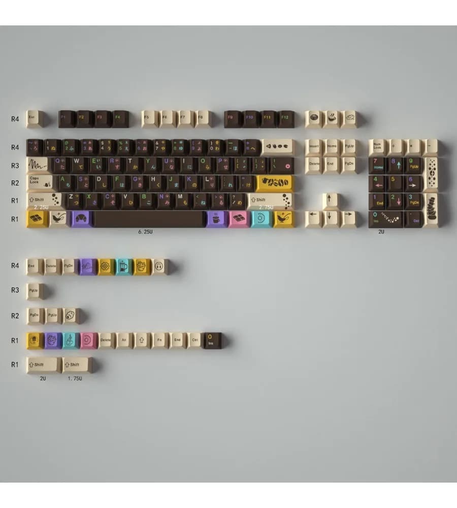 Keycap 152 keys PBT five-sided sublimation donut cherry original factory height large full set of mechanical keyboard