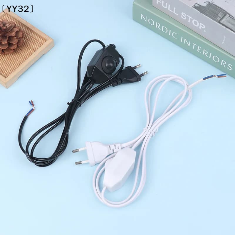 〔YY32〕Cavo di Alimentazione con Spina EU e Dimmer Rotante 1,8M per Lampada da Tavolo 220V, Cavo Elettrico per Lampade da Tavolo, Ventilatori e Piccoli Elettrodomestici