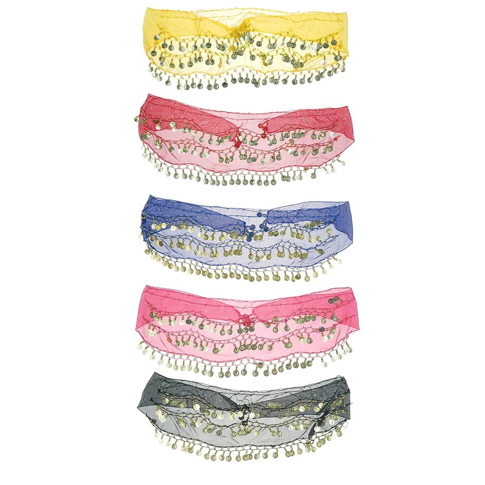 Belly Scarves 3Rows Dancing Wrap Belt Chiffon Skirt Belt Dancing Wrap For Dance Women's Children
