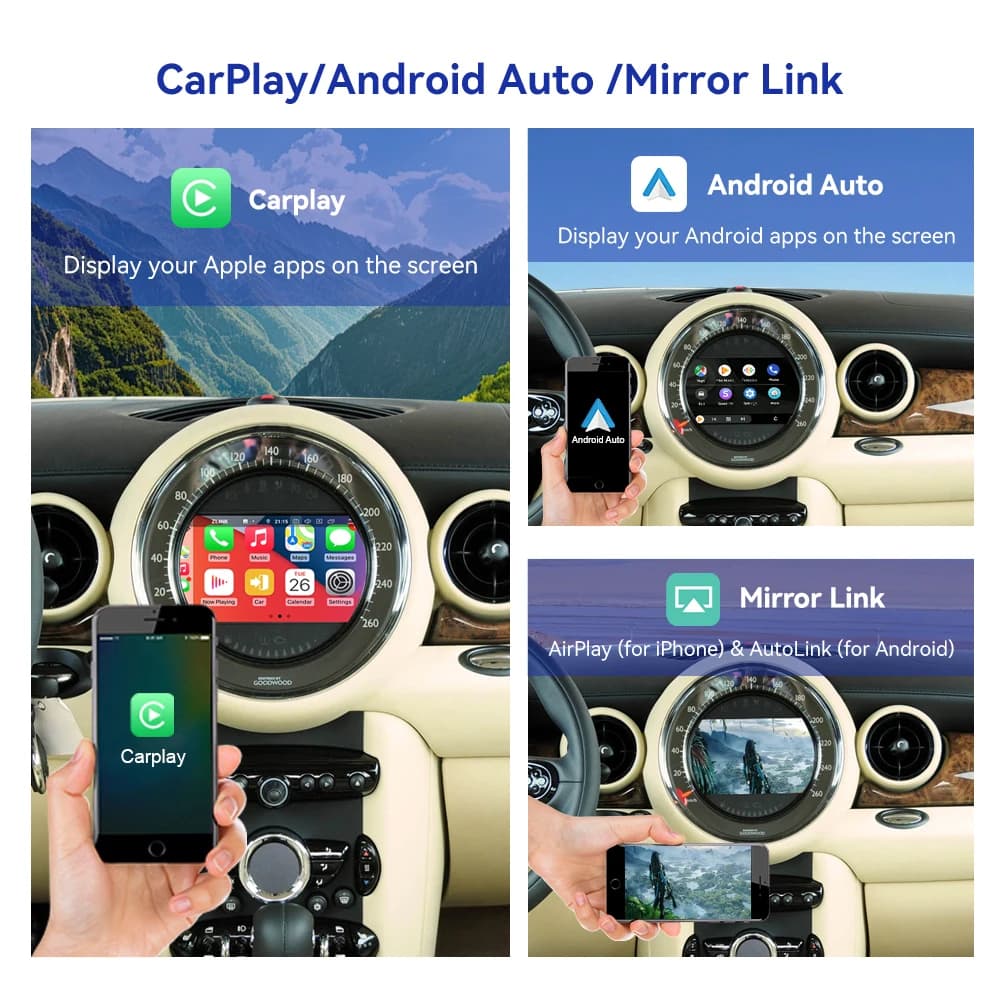 For MINI R55 2009~2017 Original Car Upgrade CarPlay Box Android Auto Adapter Dongle Mirror Link AirPlay AutoLink HD Screen
