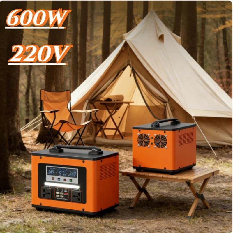 Stazione di Ricarica Portatile 220V, 600W 40Ah Generatore Solare con Ricarica Rapida, Presa AC/Porta DC e Torcia LED, Batteria al Litio