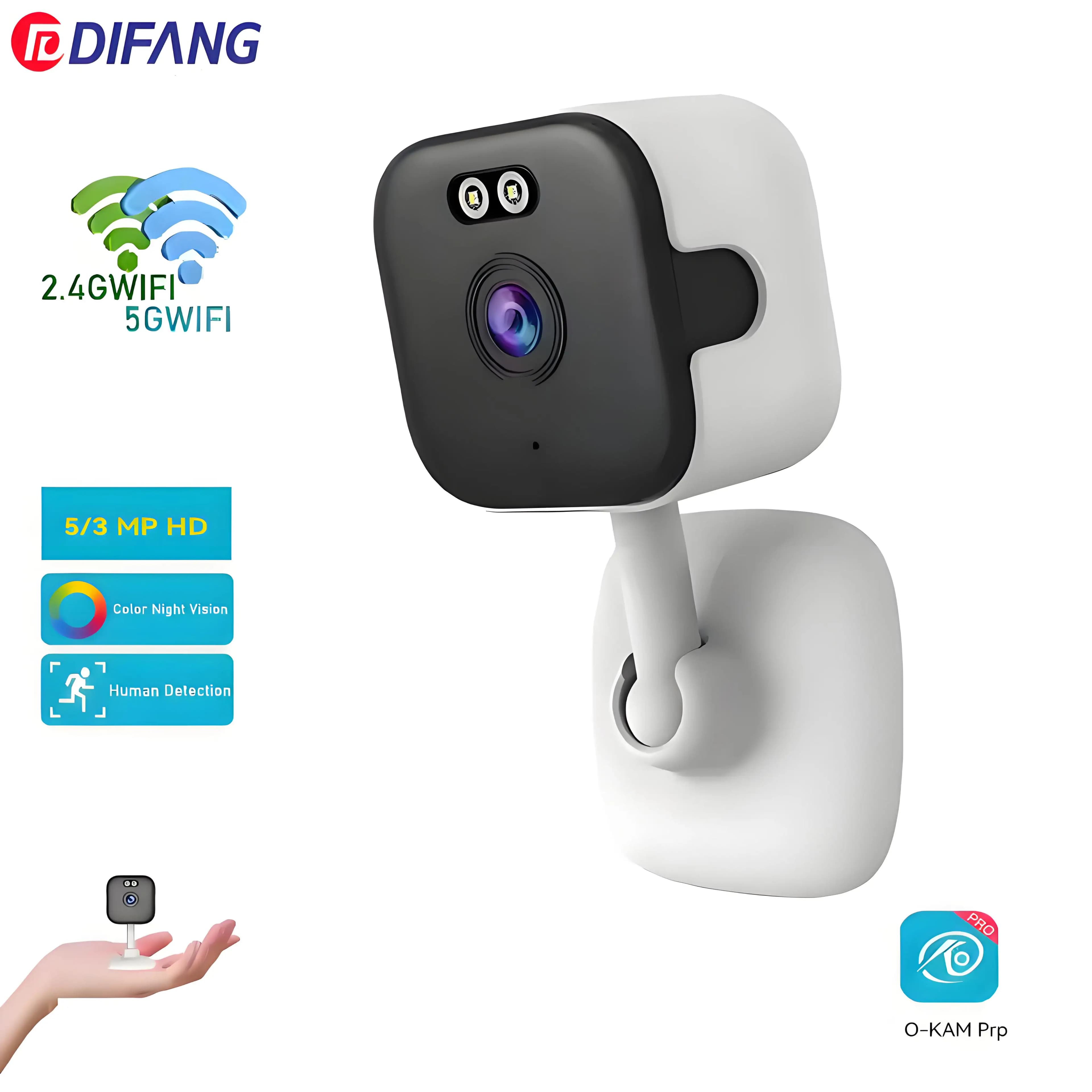 5MP Mini Cube Camera 5G WiFi IP Camera Indoor Rilevazione umana Home 3MP CCTV WiFi Security Cam Onvif Baby Monitor O-Kam Pro APP
