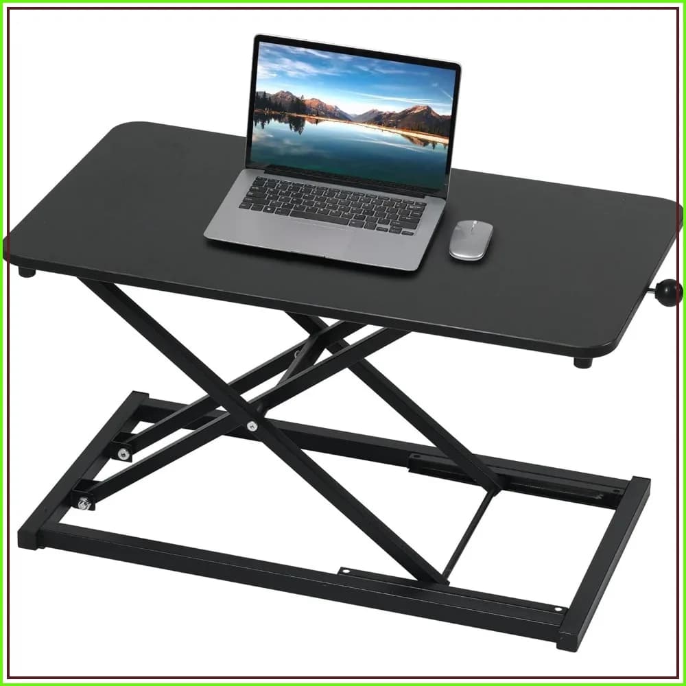 Height Adjustable Standing Desk Converter, Keyboard Riser for Desktop, 23.6 Inch for Laptop and Monitor Office Use