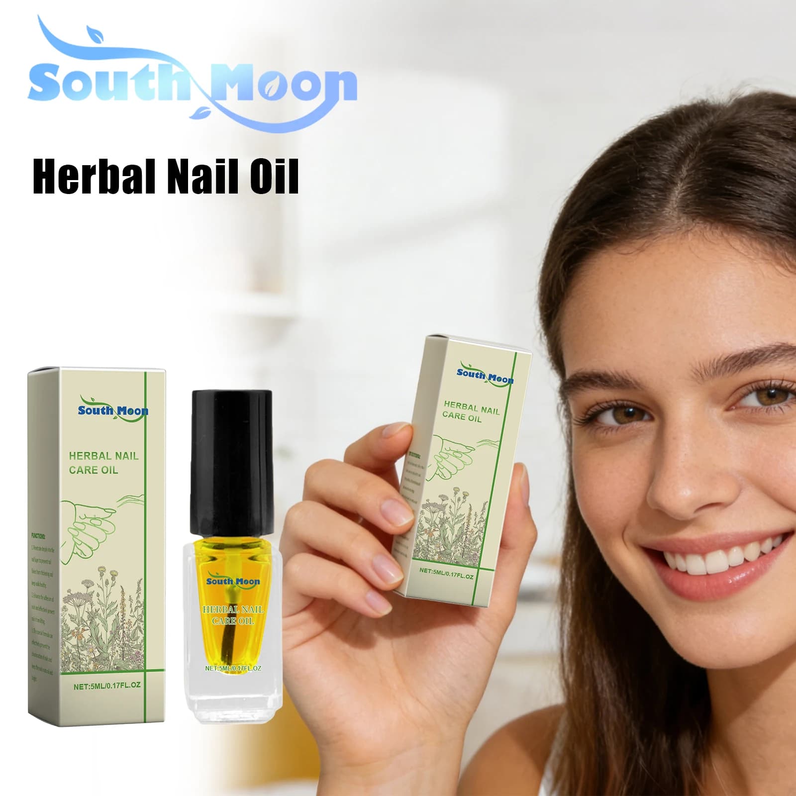 South Moon Nail Oil at Herbs, Softens the Cuticols, Reinforces the Nails, Repairs Dry and Damaged Nails, Rapid Absorption, Nutrient Oils for Nail Care