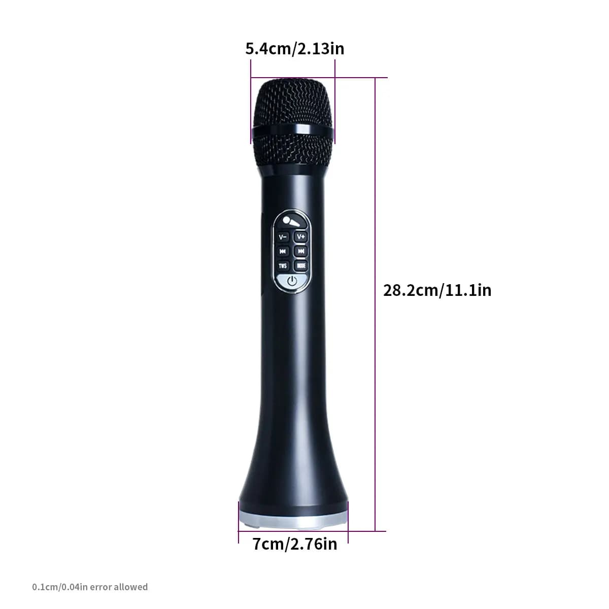 1Pc di 40W Altoparlante Bluetooth portatile Microfono 6400mAH TWS Tipo-C Ricarica rapida Potente microfono Karaoke wireless per feste e viaggi