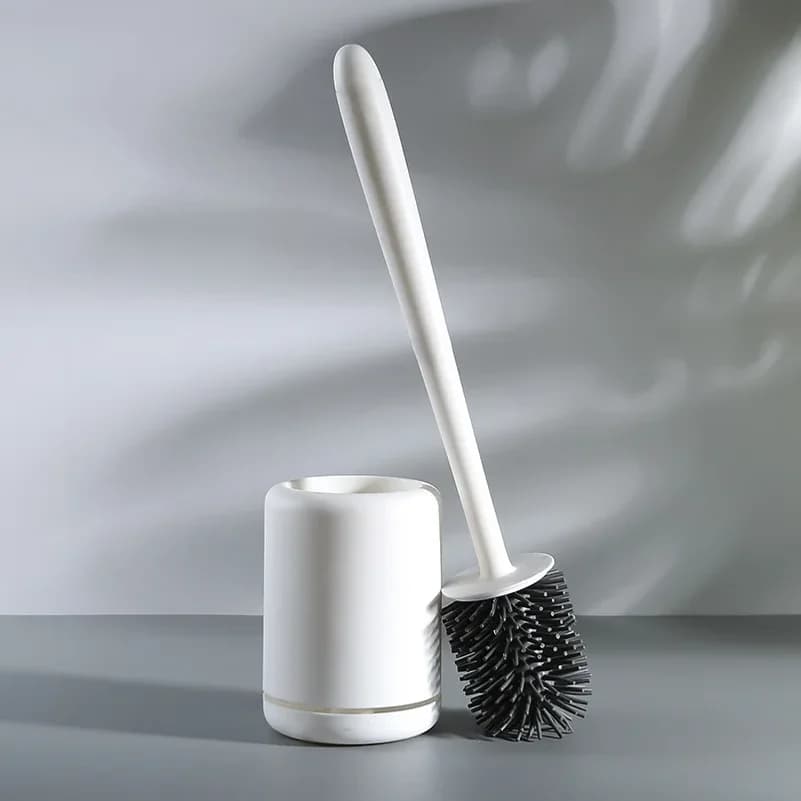 Toilet Brush Set Holder Nylon/ Silicone Bristle Creative Ground Satanding Holder Lavatory Brush Toilet Cleaning Tools