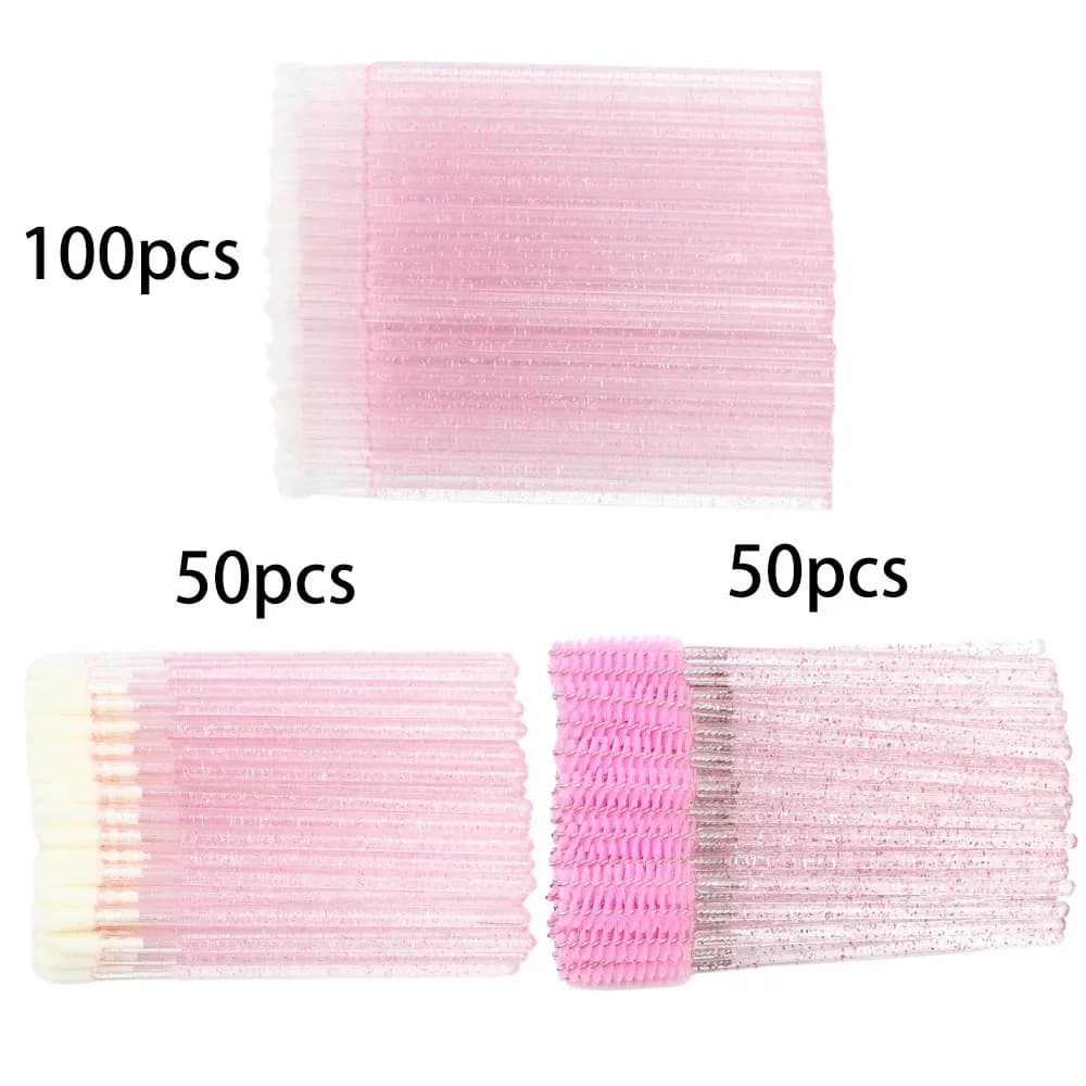 Set of 200 Disposable Brushes, Mascara Brushes, Lip Brushes, Micro Applicators for Extension Eyebrow and Eyebrow Makeup