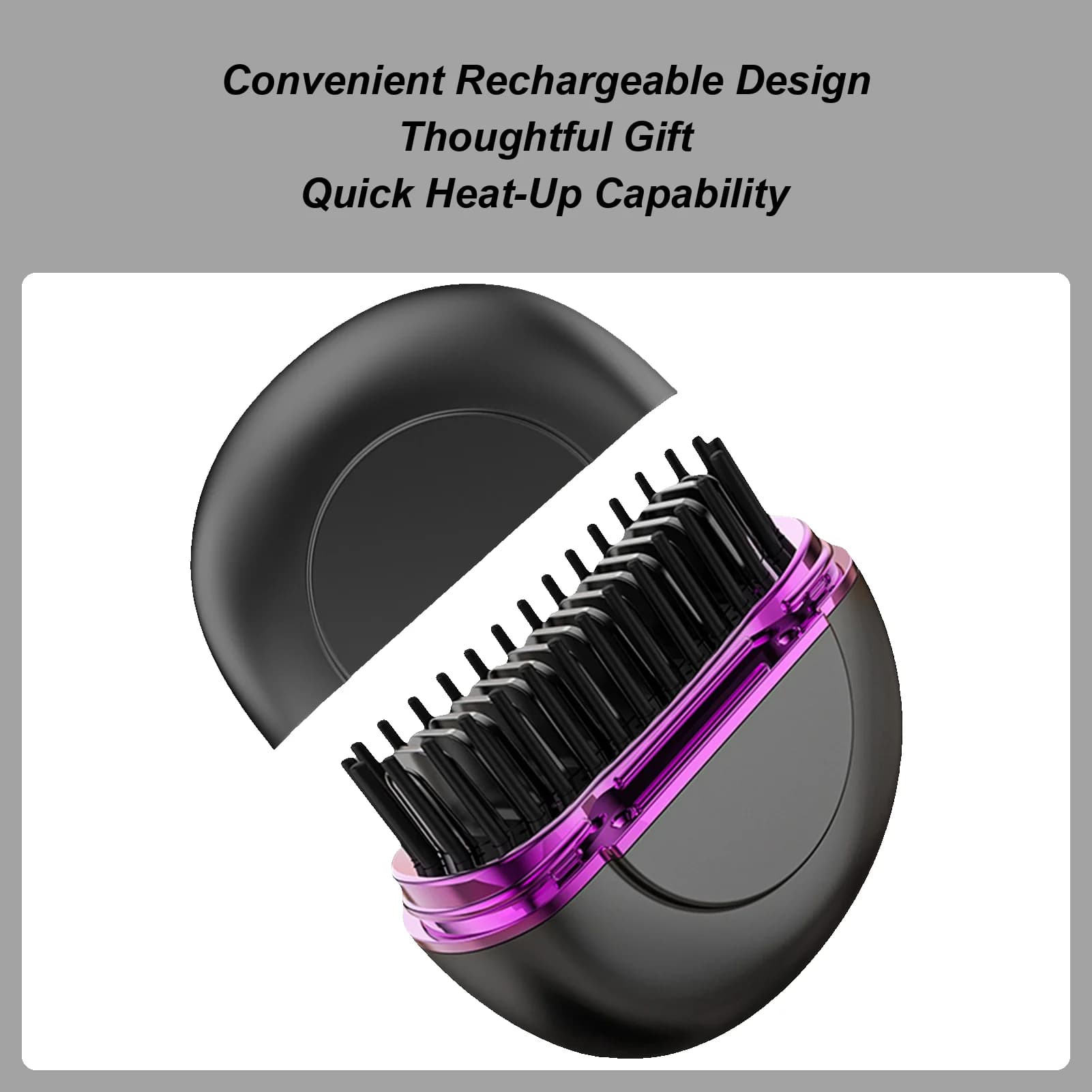 Portable Hair Straightener Cordless Fast Heating Anti-Scald Comb Electric USB Rechargeable 3 Modes Mini Portable Hair