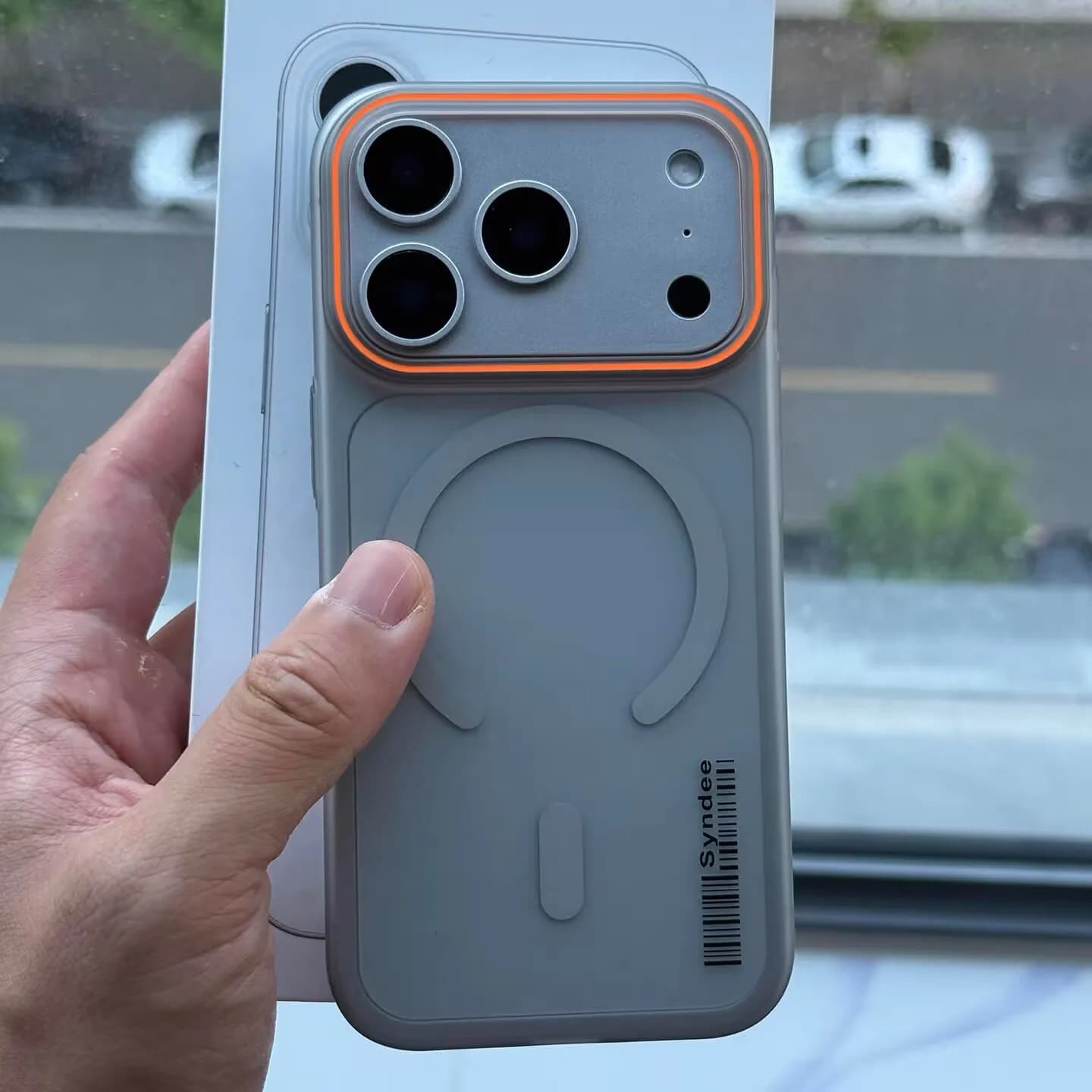 Cover Protettiva Ultra Sottile Lusso Opaca Traslucida con Codice a Barre per iPhone Air 17 16 15 14 13 12 11 Pro Max Plus, Compatibile con Ricarica Wireless