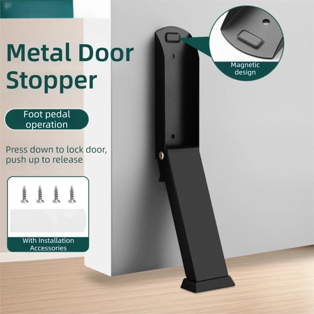 Blocca Porta in Acciaio Inossidabile, Anticollisione, Antivento, Ferma Porta con Base Antiscivolo, Blocco Porta in Metallo Resistente