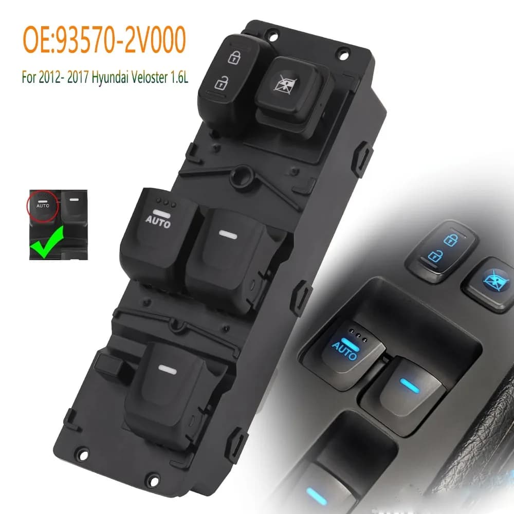Parti dell'interruttore di comando della finestra principale di potere per il periodo 2012-2017 Hyundai Veloster anteriore sinistro elettrico pulsante sollevatore di vetro accessori auto
