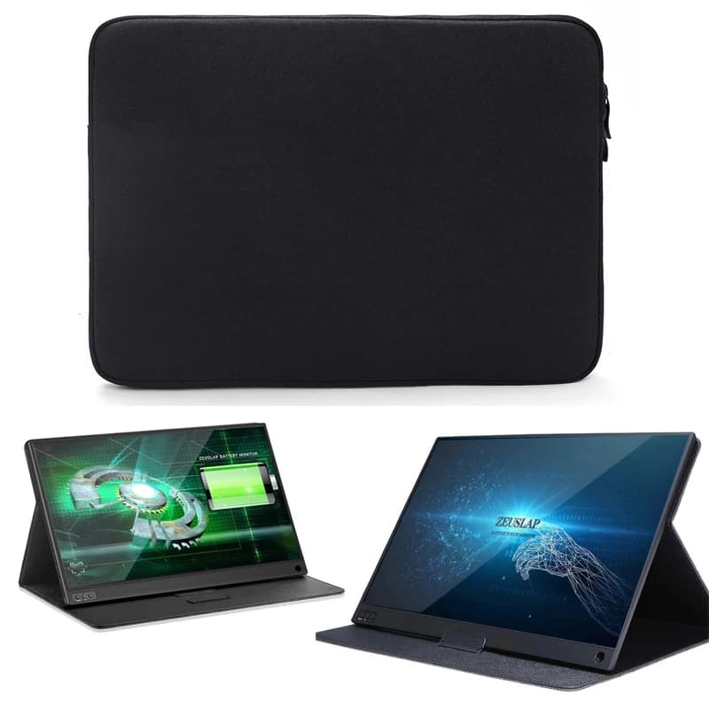 Per ZEUSLAP Borsa per monitor portatile da 16 pollici Custodia floccata in tela impermeabile Custodia con cerniera antigoccia Custodie per il trasporto Сумка Borsa Tasche Torba