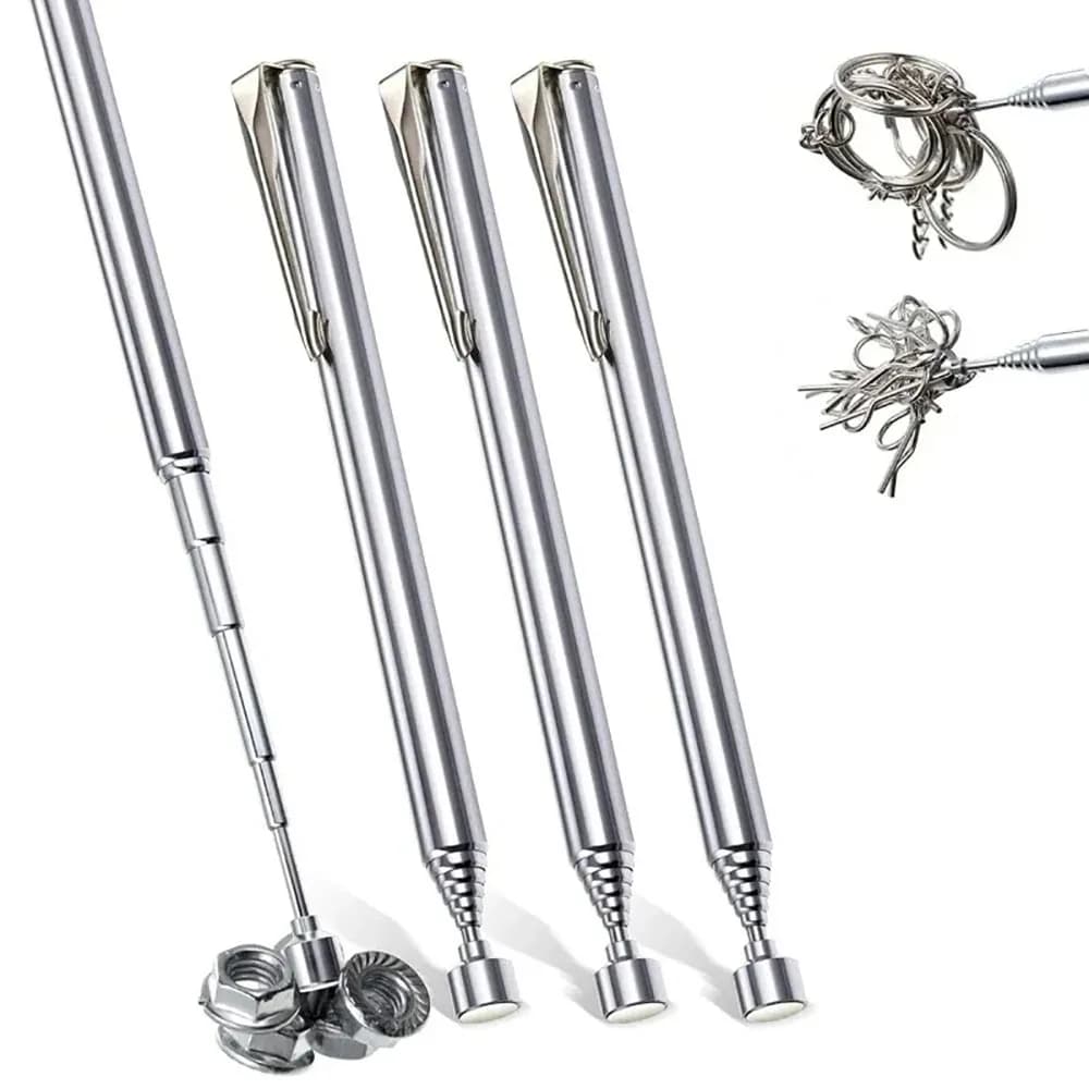 1/10 Pezzi Strumento di Recupero Magnetico Telescopico con Clip da Tasca, Pinza Magnetica Estensibile in Metallo, Attrezzo per Raggiungere Oggetti
