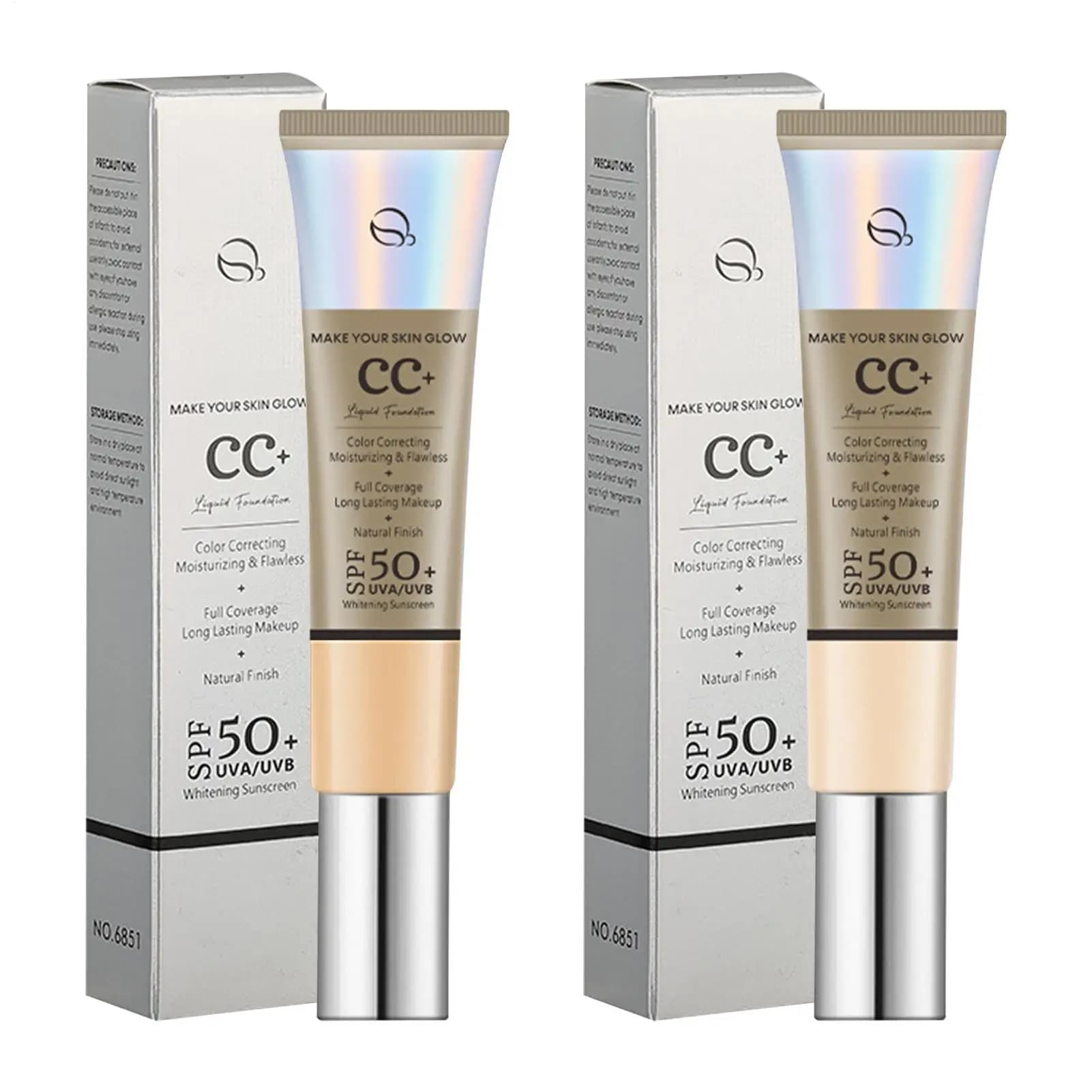 CC Cream Foundation SPF 50 Solar Protection Fund Corrector Light Moisturizing Background Face base Makeup