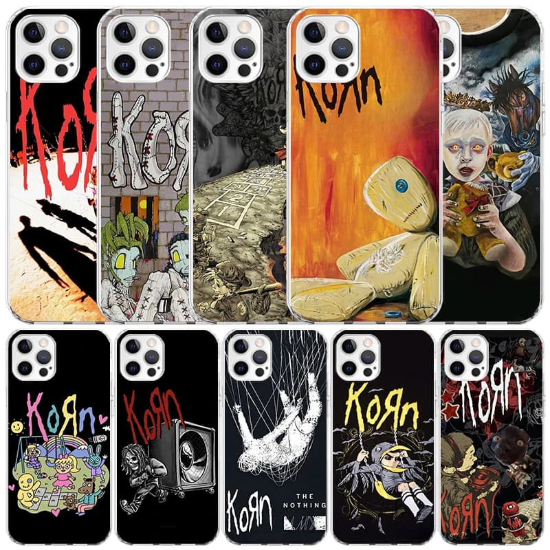K-Korn Rock Band Soft Cover for iPhone 16 17 Air 15 14 Pro Max 16E Phone Case 17E 13 Mini 12 11 7 SE Print Pattern Fit Cases 16