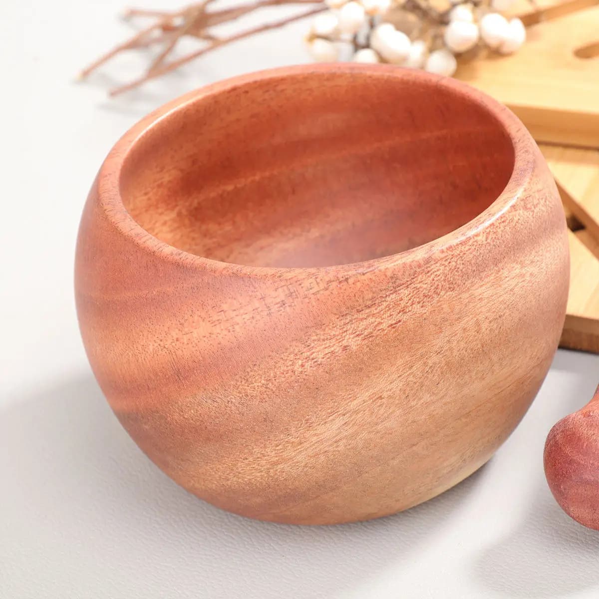 Wooden Garlic Pugging Pot Manual Grinder and Pestle Set for Kitchen Pharmacy Spice Grinding Ergonomic Natural Wood