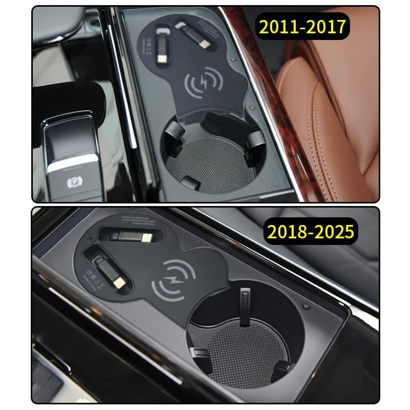Per caricabatteria da auto wireless Audi A8, cavo dati retrattile, ricarica rapida, accendisigari, splitter per iPhone, Huawei, Samsung