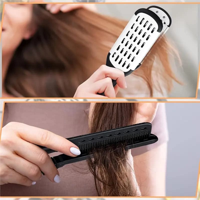 aGRATEFUL aTo comb and iron hair: ironing comb and 2 double-sided brushes with clamp to iron hair
