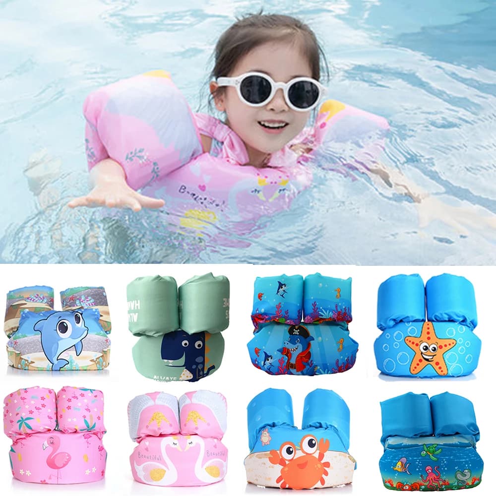 Manicotto del braccio galleggiante per bambini Anello galleggiante Giubbotto di salvataggio sicuro Giubbotto di galleggiamento Attrezzatura per il nuoto per bambini Braccialetti Swim Schiuma Piscina Giocattoli Giubbotto di salvataggio