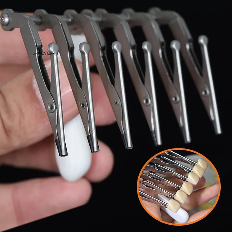 Hexagonal clamps dental ceramist Six tooth clips Auxiliary tool for china glass in dental technicians workshop