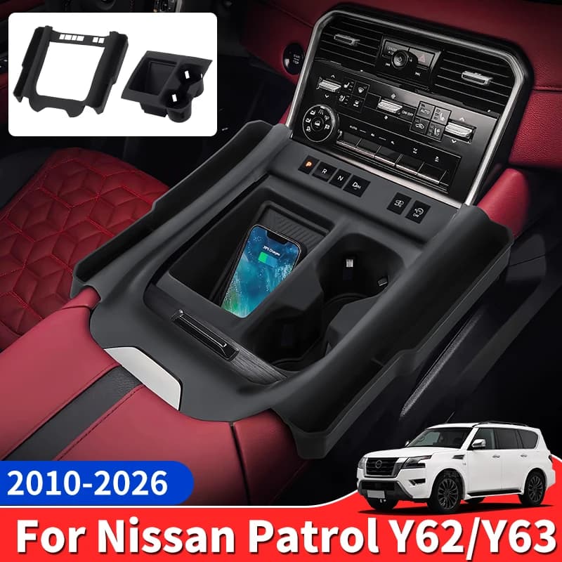 Per Nissan Patrol Y62 Y63 2020 2023 2025 2026, Copertura in Silicone per Console Centrale, Custodia Protettiva Anti-Graffio per Portabicchieri e Bracciolo