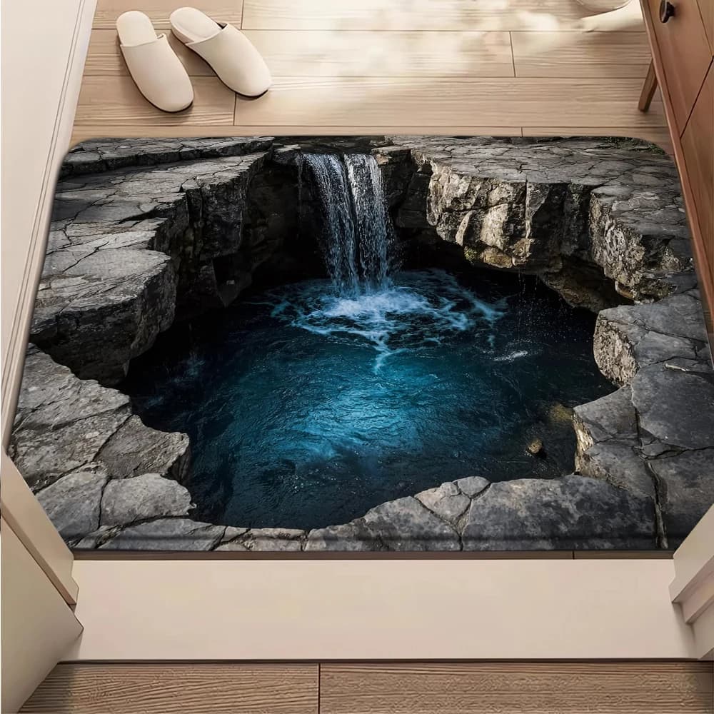 3D Carpet Optical Illusion Endless Abyss Doormat Home Decor Rug Bedroom Living Room Entrance Rug Kitchen Nonslip Area Foot Mat