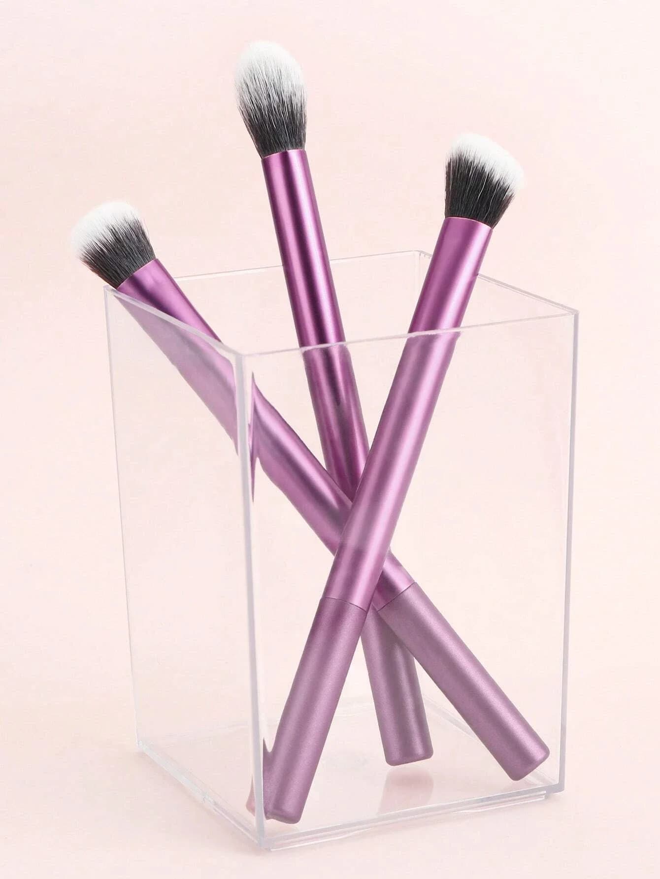 Set di pennelli per trucco da 3 pezzi, inclusi pennello per illuminante, pennello per ombretto, pennello per correttore, strumento di bellezza cosmetico