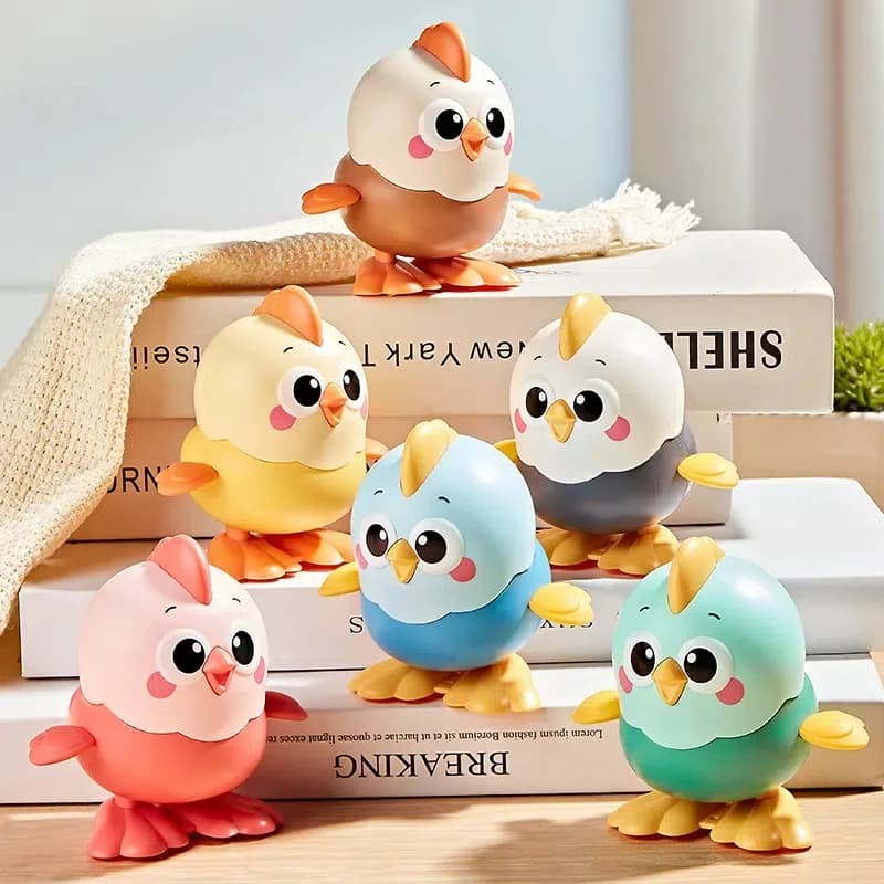 Hot Sale Colorful Chick Wind Up Crawling Toy, Funny Swing Clockwork Reptile Toy, Kids Early Educational Party Favor Gift