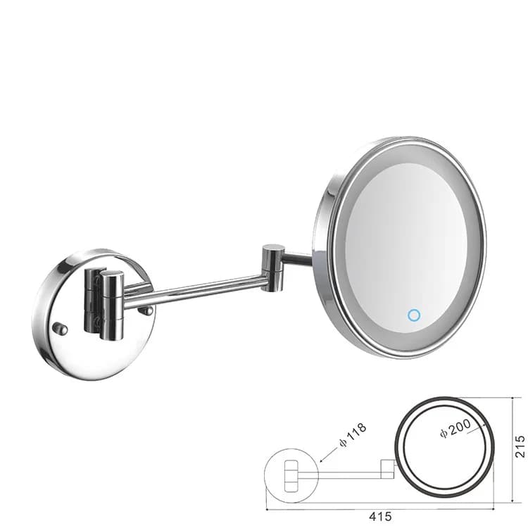 Specchio Hxl Mirror Touch per bagno, specchio per il trucco, specchio girevole allungabile per hotel, specchio ingranditore monofacciale