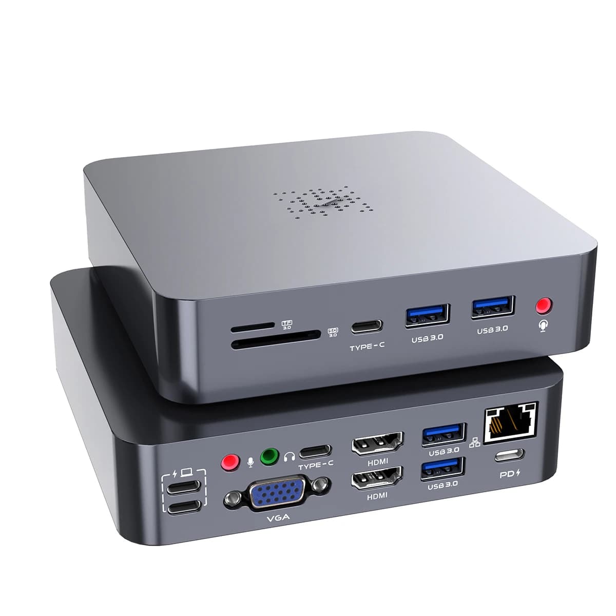 Hub di tipo c in alluminio 18 in 1 Adattatore HDMI Vga multifunzione 4 Docking station per caricabatterie USB RJ45 PD per MacBook Pro