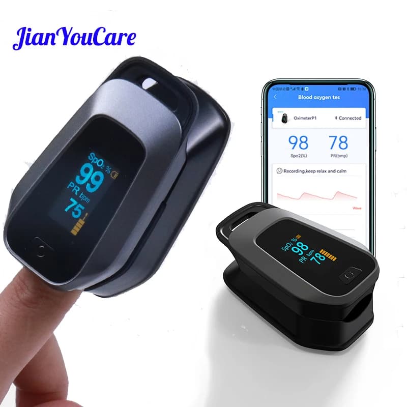 JianYouCare Portable Toe Oximeter with Wireless Bluetooth Transmission, Cardiaca Saturation and Frequency Meter