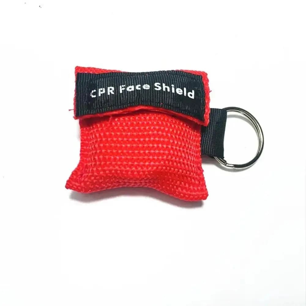 Disposable CPR Mask One-way Valve Mouth Breath Emergency Face Shield Nylon Bag Keychain Ring Resuscitator Mask Adults Children