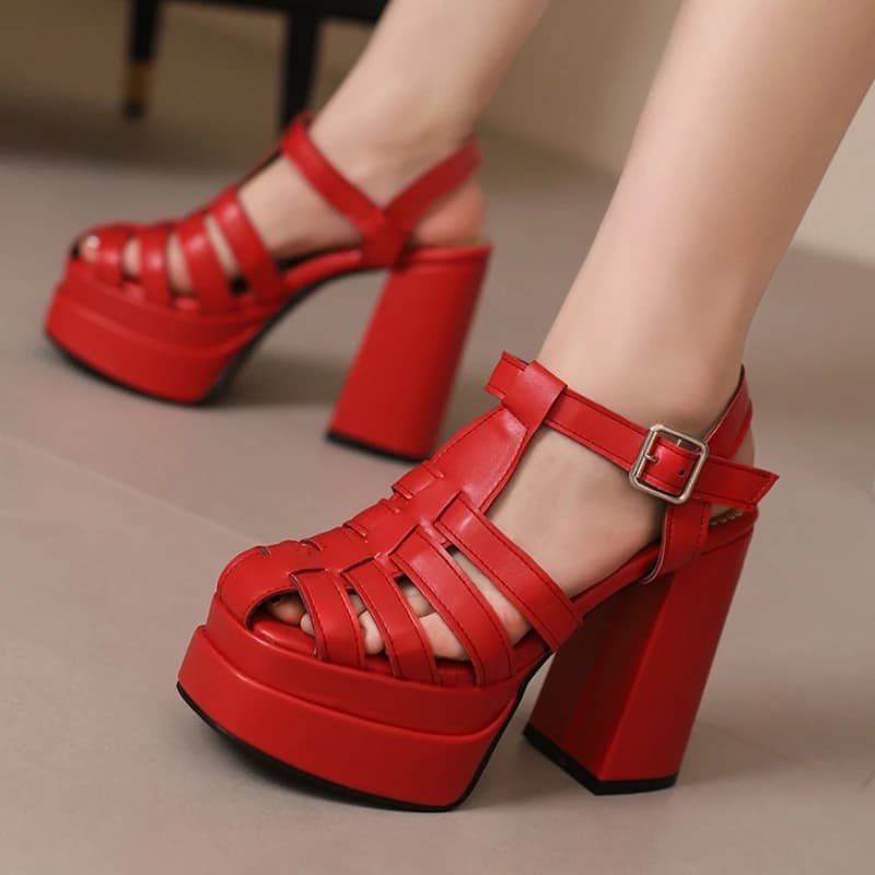 High Heels Summer Shoes For Women Sandals Platform 2024 Large Size 44 45 50 Black White Red Party Dance Shoes Ladies Pumps